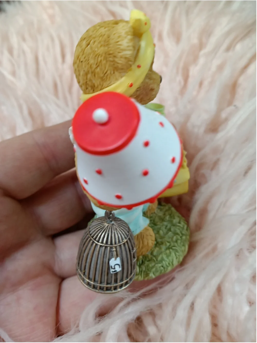 Cherished Teddies Nicole Girl Bear with Lamp, Birdcage & Purses Thrift Shopper